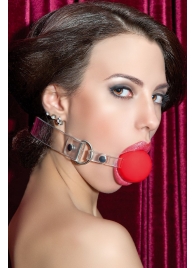 Красный силиконовый кляп-шар на прозрачных ремешках - ToyFa - купить с доставкой в Волгограде