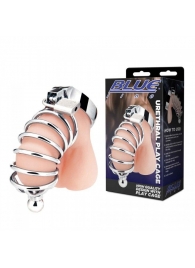 Серебристая клетка для члена Urethral Play Cage - BlueLine - купить с доставкой в Волгограде