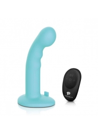 Голубая изогнутая насадка 6in Remote Control Ripple P-Spot G-Spot на черных трусиках - 16 см. - Pegasus - купить с доставкой в Волгограде