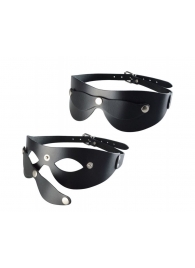 Черная кожаная маска  Новичок - Sitabella - купить с доставкой в Волгограде