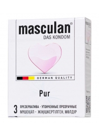 Супертонкие презервативы Masculan Pur - 3 шт. - Masculan - купить с доставкой в Волгограде