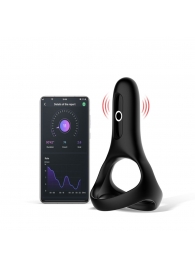Черное виброкольцо Magic Motion Rise с подхватом мошонки - Magic Motion - в Волгограде купить с доставкой