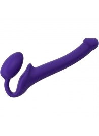 Фиолетовый безремневой страпон Silicone Bendable Strap-On - size S - Strap-on-me - купить с доставкой в Волгограде