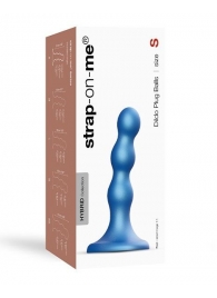 Голубая насадка Strap-On-Me Dildo Plug Balls size S - Strap-on-me - купить с доставкой в Волгограде