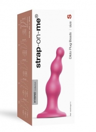 Розовая насадка Strap-On-Me Dildo Plug Beads size S - Strap-on-me - купить с доставкой в Волгограде