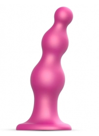 Розовая насадка Strap-On-Me Dildo Plug Beads size S - Strap-on-me - купить с доставкой в Волгограде