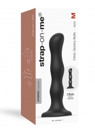 Черная насадка Strap-On-Me Dildo Geisha Balls size M - Strap-on-me - купить с доставкой в Волгограде
