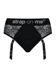 Черные трусики для насадок Diva Lingerie Harness - size S - Strap-on-me - купить с доставкой в Волгограде