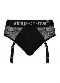 Черные трусики для насадок Diva Lingerie Harness - size M - Strap-on-me - купить с доставкой в Волгограде