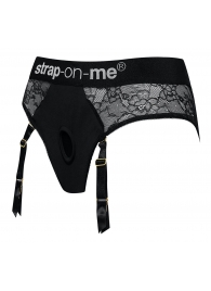 Черные трусики для насадок Diva Lingerie Harness - size L - Strap-on-me - купить с доставкой в Волгограде