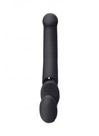 Черный безремневой вибрострапон Silicone Bendable Strap-On - size XL - Strap-on-me - купить с доставкой в Волгограде