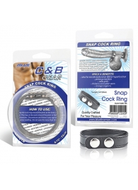 Кольцо на пенис SNAP COCK RING из искусственной кожи на клепках - BlueLine - в Волгограде купить с доставкой