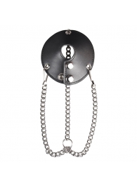 Утяжка для мошонки из искусственной кожи с цепочками PARACHUTE BALL STRETCHER - BlueLine - купить с доставкой в Волгограде