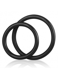 Набор из двух черных силиконовых колец разного диаметра SILICONE COCK RING SET - BlueLine - в Волгограде купить с доставкой