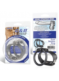 Двойное кольцо выносливости на пенис DUAL STAMINA RING - BlueLine - в Волгограде купить с доставкой