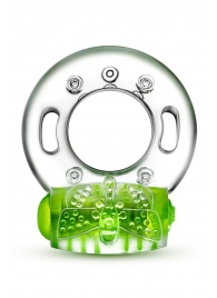 Зеленое эрекционное виброкольцо Arouser Vibrating C-Ring - Blush Novelties - в Волгограде купить с доставкой