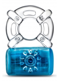 Синее эрекционное виброкольцо Pleaser Rechargeable C-Ring - Blush Novelties - в Волгограде купить с доставкой