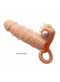 Телесная удлиняющая вибронасадка Penis Sleeve Connor - 17 см. - Baile - в Волгограде купить с доставкой
