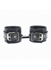 Чёрные кожаные оковы с клепками - БДСМ Арсенал - купить с доставкой в Волгограде