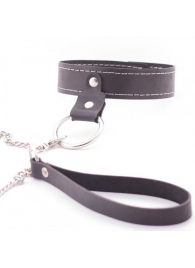 Узкий однослойный ошейник с поводком - Crazy Handmade - купить с доставкой в Волгограде