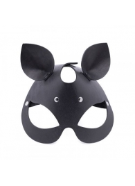 Черная кожаная маска  Кошка  с маленькими ушками - Crazy Handmade - купить с доставкой в Волгограде