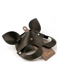 Черная кожаная маска  Кошка  с маленькими ушками - Crazy Handmade - купить с доставкой в Волгограде