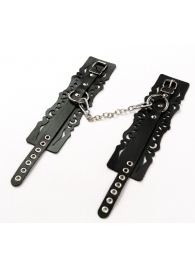 Узорчатые кожаные оковы с регулируемыми ремешками - Crazy Handmade - купить с доставкой в Волгограде