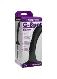 Черная изогнутая насадка Vac-U-Lock G-Spot - 16,5 см. - Doc Johnson - купить с доставкой в Волгограде