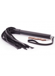 Черная кожаная плеть  Индиго  - 50 см. - Crazy Handmade - купить с доставкой в Волгограде