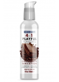 Массажный гель 4-в-1 Chocolate Sensation с ароматом шоколада - 118 мл. - Swiss navy - купить с доставкой в Волгограде