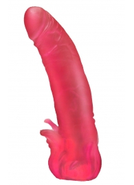 Розовая насадка для страпона с клиторальными лепестками - 18,5 см. - LOVETOY (А-Полимер) - купить с доставкой в Волгограде