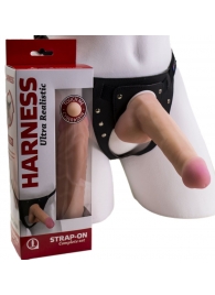 Страпон Harness из двух предметов: трусики с плугом и насадка-фаллос - 17 см. - LOVETOY (А-Полимер) - купить с доставкой в Волгограде