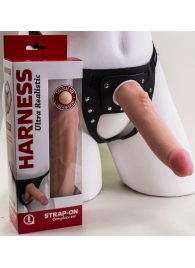 Реалистичный страпон Harness из трусиков и насадки-фаллоса - 18,5 см. - LOVETOY (А-Полимер) - купить с доставкой в Волгограде