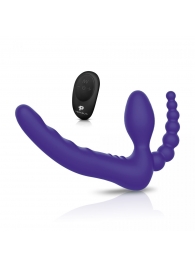 Фиолетовый безремневой страпон с пультом ДУ 7’’ Remote Control Strapless - 24 см. - Pegasus - купить с доставкой в Волгограде