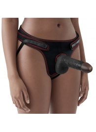 Женский темнокожий страпон Easy Strapon Set 7 Inch - 18 см. - Lovetoy - купить с доставкой в Волгограде