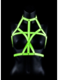Портупея Bra Harness с неоновым эффектом - размер L-XL - Shots Media BV - купить с доставкой в Волгограде