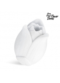 Белый нереалистичный мастурбатор в форме бутона цветка Lotus - 1137 - в Волгограде купить с доставкой