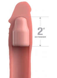 Телесная насадка-удлинитель 2 Inch Silicone X-tension with Strap - 20,3 см. - Pipedream - в Волгограде купить с доставкой
