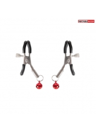 Серебристые зажимы на соски с шариками - Notabu - купить с доставкой в Волгограде