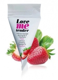 Съедобное согревающее массажное масло Love Me Tender Strawberry с ароматом клубники - 10 мл. - Love to Love - купить с доставкой в Волгограде