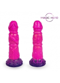 Розовый рельефный фантазийный фаллоимитатор - 20 см. - Bior toys - купить с доставкой в Волгограде