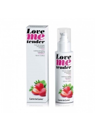 Съедобное согревающее массажное масло Love Me Tender Strawberry с ароматом клубники - 100 мл. - Love to Love - купить с доставкой в Волгограде