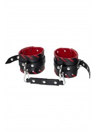 Черно-красные оковы из натуральной кожи - Pecado - купить с доставкой в Волгограде