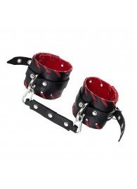 Черно-красные оковы из натуральной кожи - Pecado - купить с доставкой в Волгограде