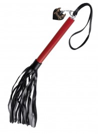 Черно-красная кожаная плеть - 50 см. - Pecado - купить с доставкой в Волгограде