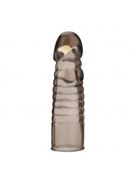 Дымчатая насадка-удлинитель Ribbed Realistic Penis Enhancing Sleeve Extension - 15,2 см. - BlueLine - в Волгограде купить с доставкой