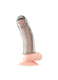 Текстурированная насадка на пенис Clear Textured Penis Enhancing Sleeve Extension - 16,5 см. - BlueLine - в Волгограде купить с доставкой