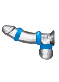 Комплект из трех голубых колец для эрекции 3-Pack Nuts   Bolts Stretch Cock Ring Set - BlueLine - в Волгограде купить с доставкой