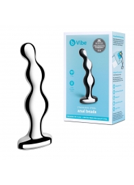 Стальной анальный фаллоимитатор для простаты Stainless Steel Anal Beads - 13 см. - b-Vibe - в Волгограде купить с доставкой