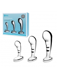 Набор из 3 стальных стимуляторов простаты Stainless Steel P-spot Training Set - b-Vibe - в Волгограде купить с доставкой